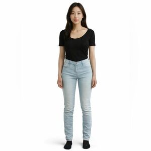 Hollister Women's Light Blue Low Rise Skinny Jeans